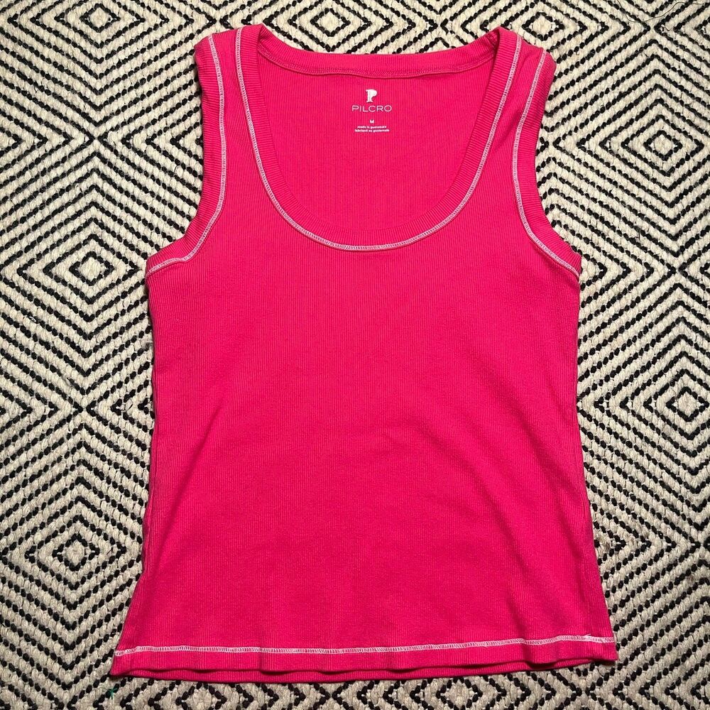 Pilcro Shirt Womens M Pink Tank Top Soft Stretch Sleeveless Comfort Casual